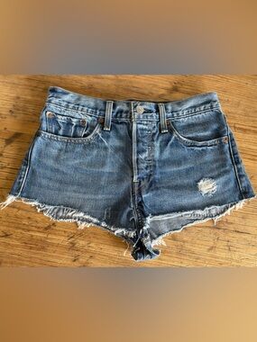 Signature by Levi Strauss Distressed Blue Jean Shorts